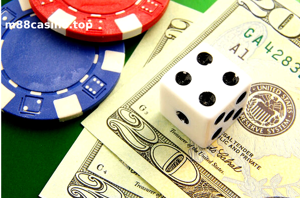 Baccarat table with cards